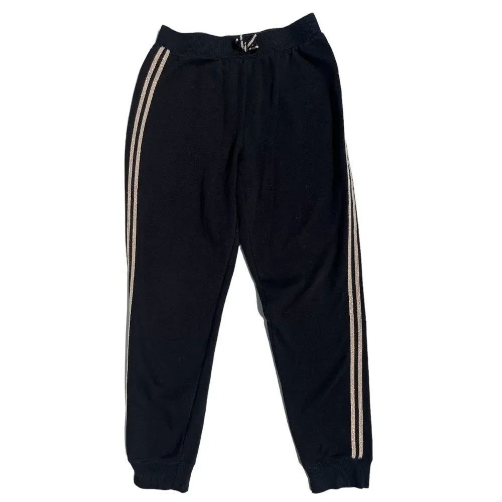 Girls Black & Gold Striped Sweatpants (XL-14)